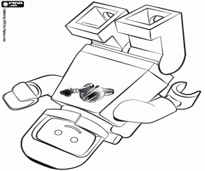 Benny astronaut in weightlessness coloring page