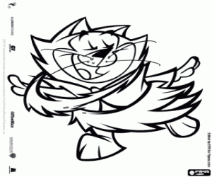 Benny, the dancer cat coloring page