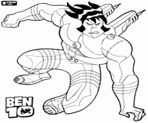 Benvicktor, an alien from Ben 10 coloring page