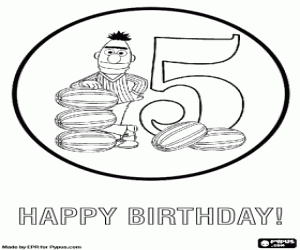 Bert and five melons for 5 years coloring page