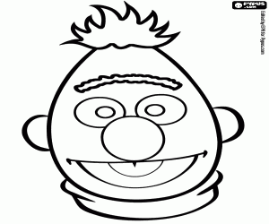 Bert's face with a big smile coloring page