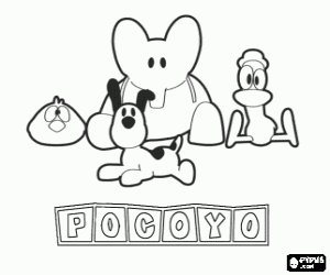 The best friends of Pocoyo coloring page