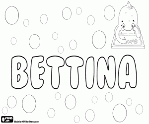 Bettina, feminine name coloring page