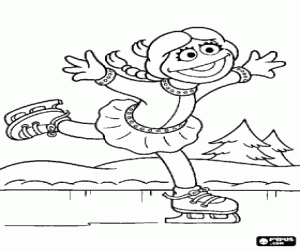 Betty Lou and ice skating coloring page