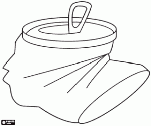 Beverage can empty and wrinkled coloring page