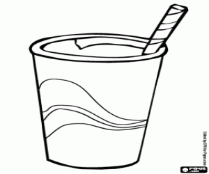 A beverage in a paper cup coloring page