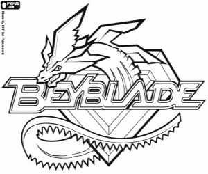 Beyblade logo with the dragon coloring page
