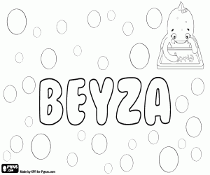 Beyza, Turkish name coloring page