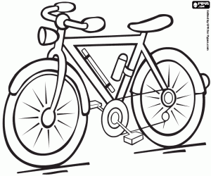 The bicycle, a vehicle coloring page