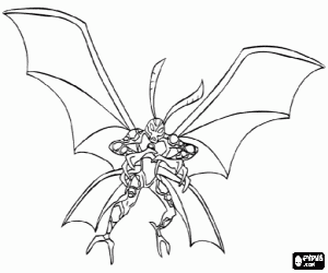 Big Chill, an alien from Ben 10 coloring page