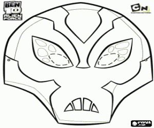 Big Chill mask, Ben 10 Alien Force coloring page
