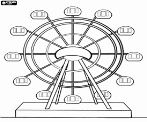 Big wheel, amusement park coloring page