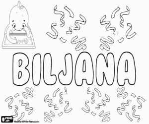 Biljana, Slavic name for girl coloring page