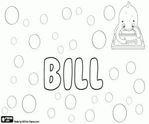 Bill, name for boy coloring page