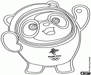 Bing Dwen Dwen, mascot Beijing 2022 coloring page