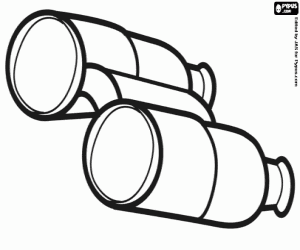 Binoculars to watch from afar coloring page