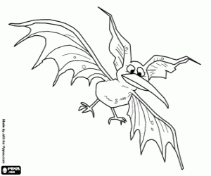 The bird bat Fang coloring page