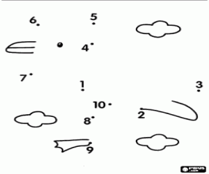 A bird, dot to dot coloring page