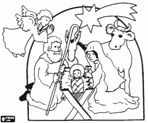The birth of Jesus coloring page