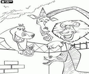 Birthday cake for Marty coloring page