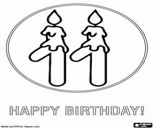 Birthday card for eleven years coloring page