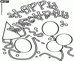 A Birthday card in English coloring page