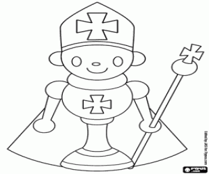 Bishop, a chess piece coloring page