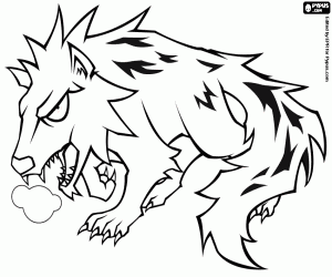 Black dog, a spectre coloring page