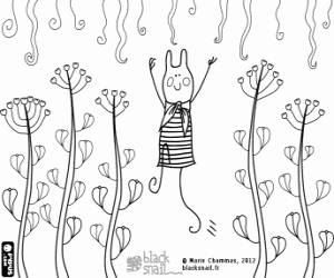 Blackie and the capsella plants coloring page