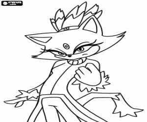 Blaze the Cat, a Sonic character coloring page