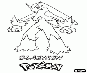 Blaziken, a Pokemon  coloring page