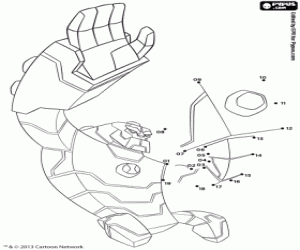 Bloox, Ben 10 Omniverse, by points coloring page