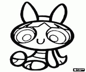 Blossom, Powerpuff Girls leader coloring page