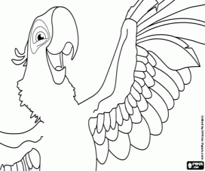 Blu, the dad of the macaws coloring page