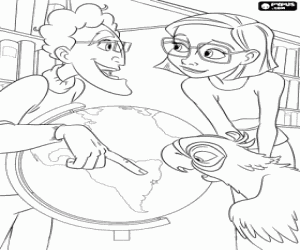 Blu, his friends and the world coloring page