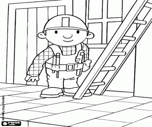 Bob the Builder and the ladder coloring page