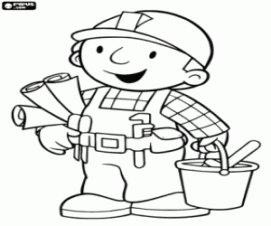 Bob the Builder is ready coloring page