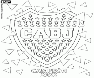 Boca Juniors, champion 2022 coloring page