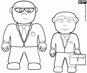 The bodyguard in action coloring page