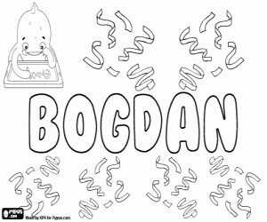 Bogdan, name for child coloring page