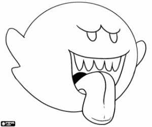 A Boo, Super Mario Bros coloring page