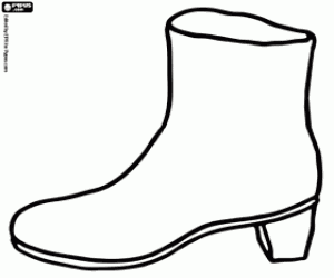 A boot, a woman shoe coloring page