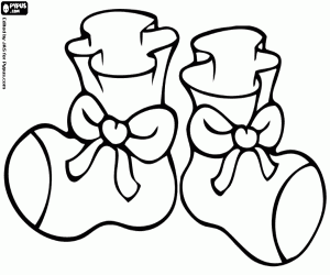 Booties for baby coloring page