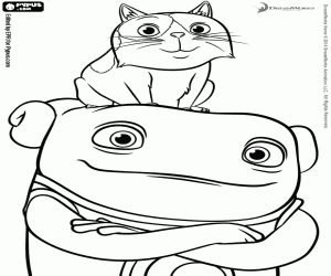 The boov Oh with the cat coloring page