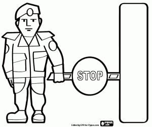 The border guard agent coloring page