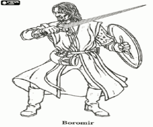 Boromir, the Lord of the Rings coloring page