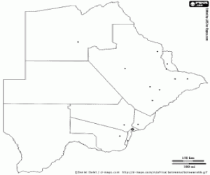 Botswana map coloring page