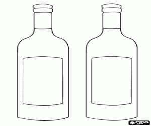 Bottles of wine with labels coloring page