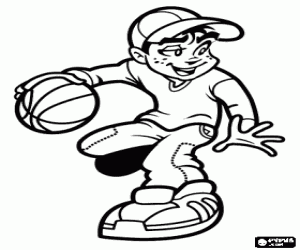 The bounce of basketball ball coloring page