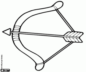 Bow and arrow, a weapon coloring page